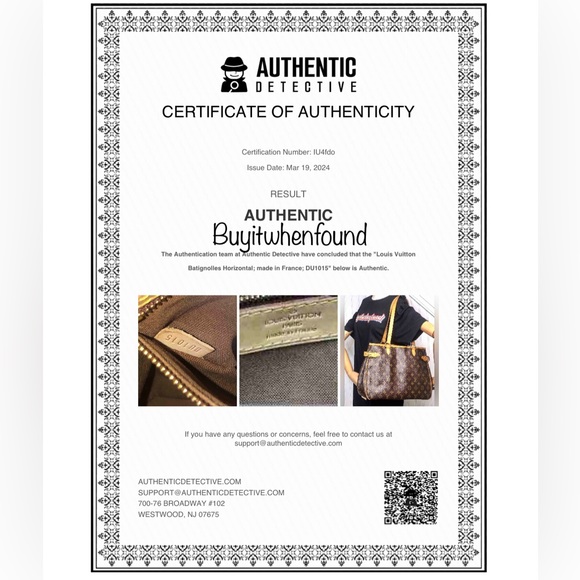 LOUIS VUITTON Batignolles LV Monogram Tote Bag COMES WITH: COA, LV DUST BAG AUTH - Picture 3 of 17